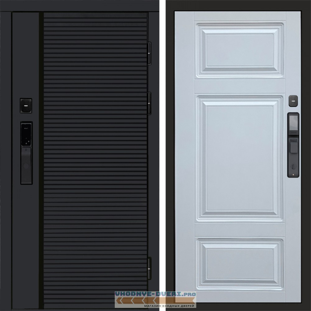 Дверь  Termo Door  Smart (Смарт) Black Line Лион Белый софт